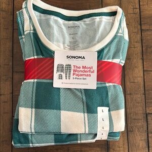 Sonoma Green and White Plaid Pajama Set